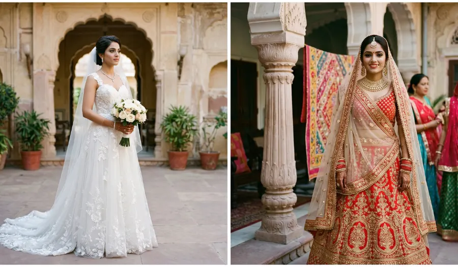 Bridal Gown vs Traditional Lehenga Bridal Gown vs Traditional Lehenga