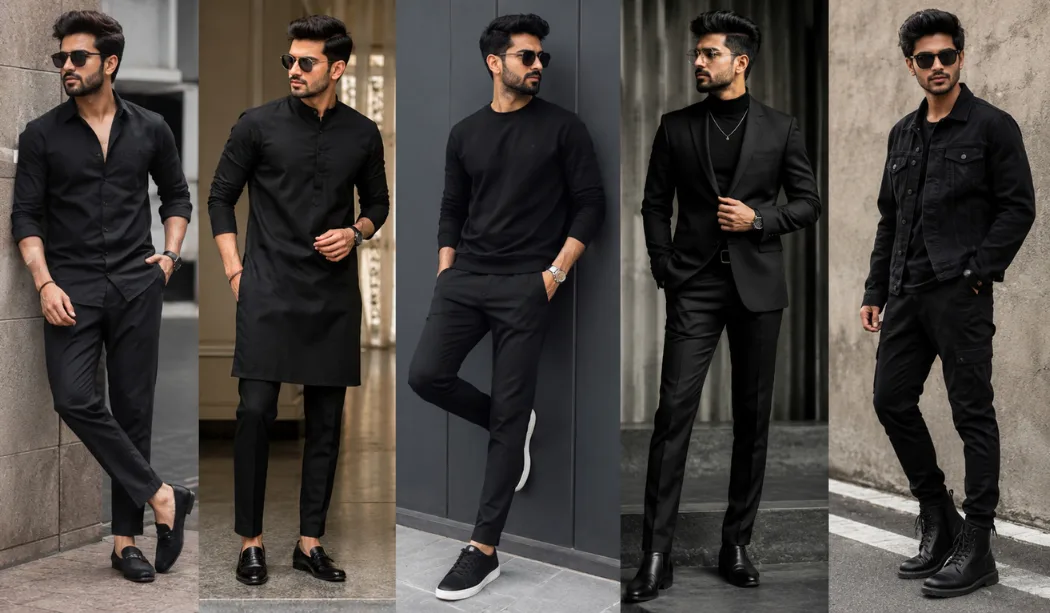 All black outfit Mens Casual