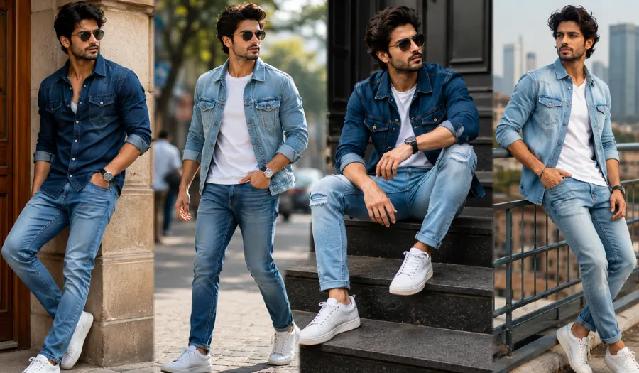 Casual denim outfits mens