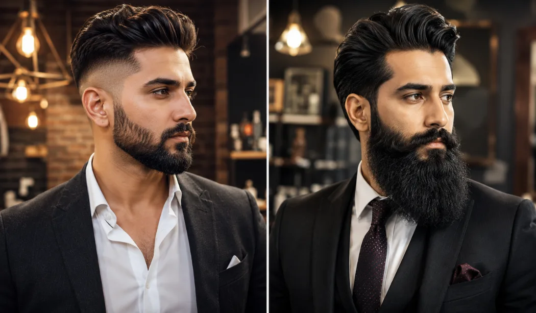 Short beard styles with fashionable outfits Short beard styles with fashionable outfits
