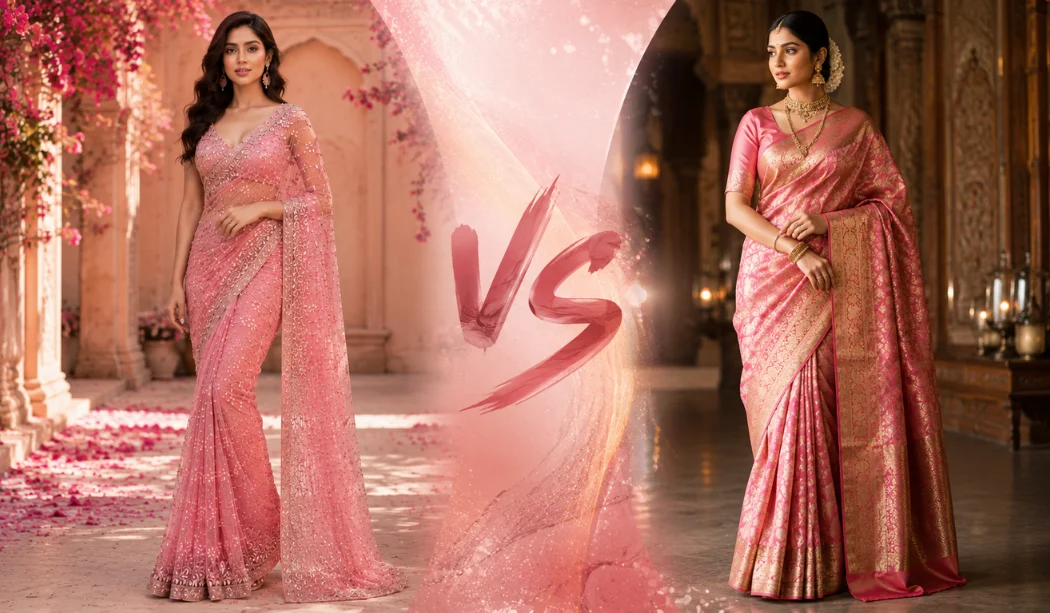 Designer Sarees Vs Traditional Sarees Designer Sarees Vs Traditional Sarees