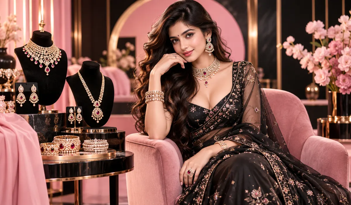 Gold modern indian jewelry for women