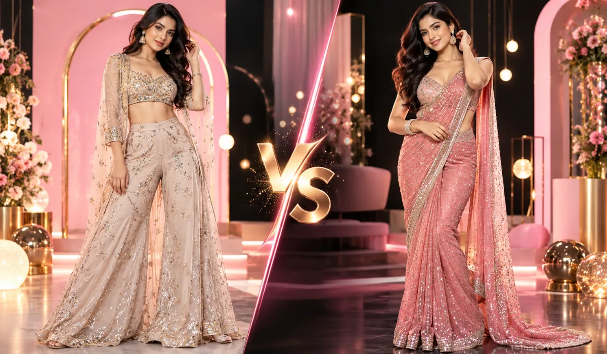 Indo western dresses vs sarees for parties Indo western dresses vs sarees for parties