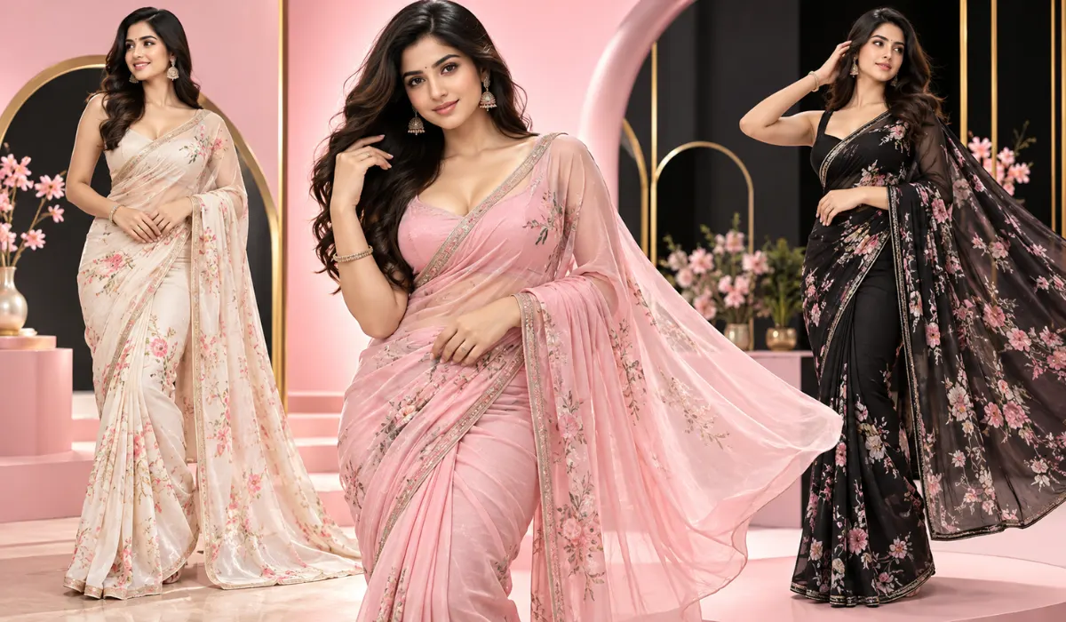 Modern printed sarees for daily wear